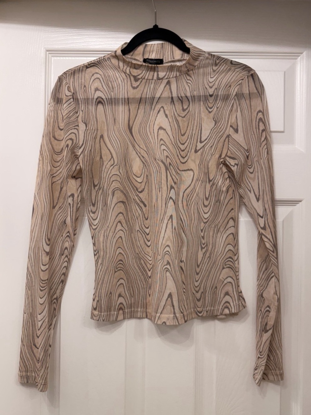 Dynamite Sheer Long Sleeve Top Size Medium